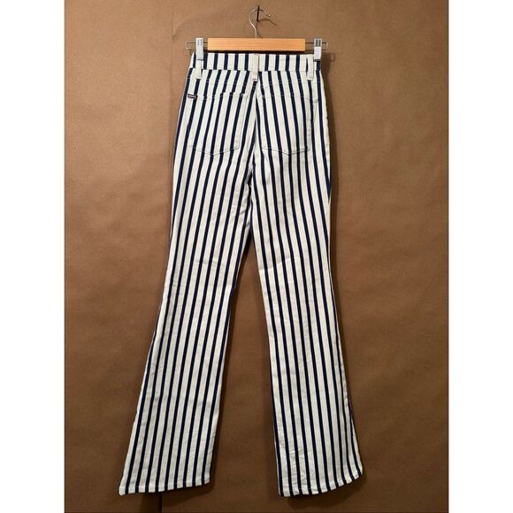 Alice & Olivia Indigo Admiral Stripped BootcutJeans - Picture 10 of 12